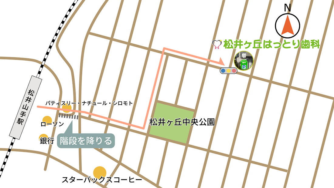 地図：徒歩でお越しの方